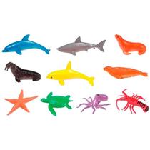 Kit animais marinhos Amigos do Oceano 10 peças