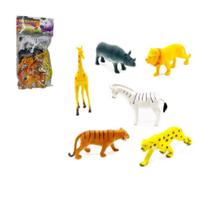 Kit Animais Safari Borracha com 6 animais - Iannuzzi Kids