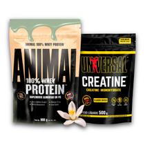 Kit Animal 100% Whey Protein 900g + Creatina Monohidratada 500g - Universal Nutrition
