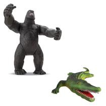 Kit Animal de Brinquedo Gorila King Kong + Jacaré Crocodilo - Bee Toys