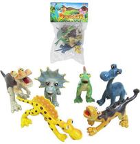 Kit animal dinossauro de pvc c/ 6 pçs