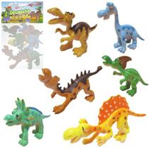 Kit animal dinossauro de pvc cartoon dinosaurios famosos sortidos com 6 pecas na solapa