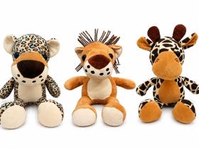 Kit Animal Safari Leopardo/Leão/Girafa Decorativo Macio e Delicado Presente Criança Maternidade Selo