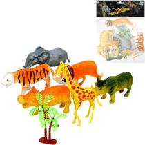 Kit Animal Selvagem De Plastico Acessorio 7 Pecas Na Solapa