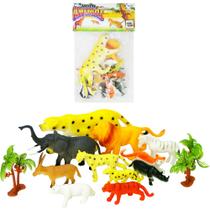 Kit animal selvagem de pvc wild animal com 12 pecas na solapa