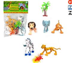 Kit animal selvagem pvc reino animal 7pçs AKT3808