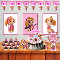 Kit aniversário decoração Skye Patrulha Canina festa em casa monta facil infantil - DBM Kids