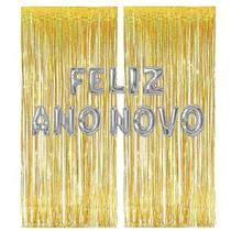 Kit Ano Novo Com 2 Cortinas de 2x1m + Balões Letras "Feliz Ano Novo" Kit Ano Novo Com 2 Cortinas de 2x1m + Balões Letras "Feliz Ano Novo"
