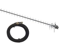 kit Antena de Celular Rural Dual Band 20 Dbi C/ Cabo 10m 800/850/900 MHz