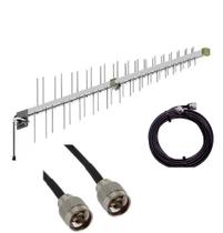 kit Antena de Celular Rural Full 15 DBI C/ Cabo P/ Repetidor