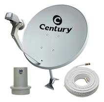 Kit Antena Digital Parabólica Century 60cm Lnbf Ku Cabo Kit Antena Digital Parabólica Century 60cm Lnbf Ku Cabo