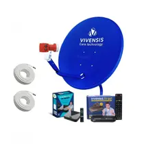 Kit Antena Duplo Completo Vivensis Parabólica Azul