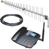 Kit Antena e Celular Rural Mesa 2G/3G/4G 7 Bandas Internet