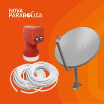 Kit Antena Ku + Lnbf Duplo + 2 Cabo 15 metros + 4 Conectores Kit Antena Ku + Lnbf Duplo + 2 Cabo 15 metros + 4 Conectores