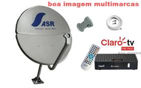 Kit Antena Parabólica 60cm Claro Tv Pré-Pago com 1 Recepitor Digital HD Visiontec