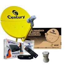 Kit Antena Parabólica Century 60 cm Amarela Midiabox B7