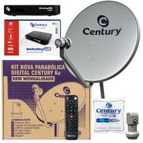Kit Antena Parabolica Century Digital Midiabox B8 Lnbf cabo Kit Antena Parabolica Century Digital Midiabox B8 Lnbf cabo