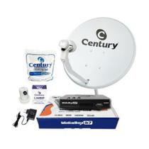 Kit Antena Parabólica Digital 60 cm Banda KU e Receptor conversor Midiabox b7 Century LNBF