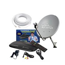 Kit Antena Parabólica digital Banda KU Vivensis Vx10 completa com cabo