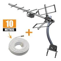 Kit Antena Uhf Digital Yagi Com Mastro + Cabo 10m PROHD1110/02