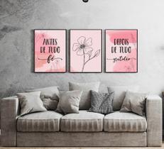 Kit Antes De Tudo Fé Flor Rosa Decorativo Kit Antes De Tudo Fé Flor Rosa Decorativo