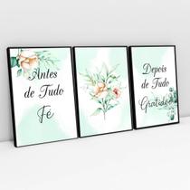 Kit Antes De Tudo Fé Flor Verde Decorativo Kit Antes De Tudo Fé Flor Verde Decorativo