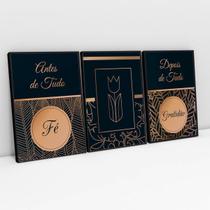 Kit Antes De Tudo Fé Gratidão Flor Luxo