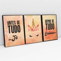 Kit Antes De Tudo Fé Unicórnio Decorativo