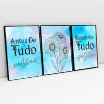 Kit Antes De Tudo Flor Azul Decorativo