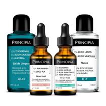 Kit Anti-acne Avançado Principia Gel de Limpeza Gl-01 + Sérum Facial NC-10 + Sérum Facial Mix-01 + Tônico Al-7 Kit Anti-acne Avançado Principia Gel de Limpeza Gl-01 + Sérum Facial NC-10 + Sérum Facial Mix-01 + Tônico Al-7