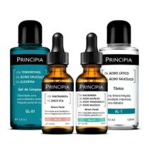 Kit Anti-acne Avançado Principia Gel de Limpeza Gl-01+Sérum Facial NC-10 + Sérum Facial Mix+ Tônico