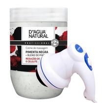 Kit Anti Celulite Pimenta Negra D'agua Natural + Massageador voltagem: 110v