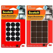 Kit Anti Deslizante Scotch Preto 12 Quadrado 12 Redondo Preto