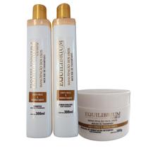 Kit Anti Frizz Manutenção dos Lisos Equilibrium Paris Color: Shampoo + Condicionador + Máscara 300ml