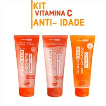 Kit Anti-Idade Vitamina C Sabonete Esfoliante Gel - Dermachem