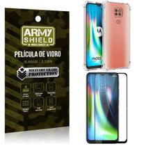 Kit Anti Impacto Moto G9 Play Capinha Anti Impacto + Película de Vidro 3D - Armyshield