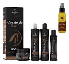 Kit anti queda força hidratação crescimento capilar + óleo de argan reparador de pontas