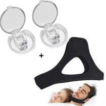 Kit Anti Ronco com Máscara Ajustável e 2 Clips Nasais Magnéticos Reduz Ronco e Melhora o Sono