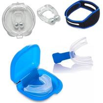 Kit Anti Ronco Protetor Bucal Faixa Queixeira E Clip Nasal