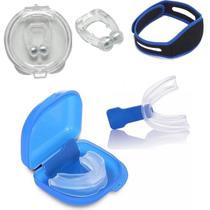 Kit Anti Ronco Protetor Bucal Faixa Queixeira E Clip Nasal