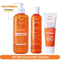 Kit Antiacne Sabonete 400g + Tônico Adstringente + Protetor Solar FPS 60 Sem Cor Actine Kit Antiacne Sabonete 400g + Tônico Adstringente + Protetor Solar FPS 60 Sem Cor Actine