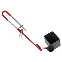 Kit Antifurto Trava de Volante Pedal Algema e Bloqueador com Led