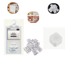 Kit Antimofo com 2 desumidificador 4 Sílica 2 Carvão Ativado para Guarda Roupa, Armários e Gavetas.