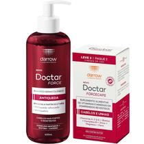 Kit Antiqueda Cabelos e Unhas Darrow Doctar Force Shampoo Dermatológico 400ml e Suplemento Oral 90 Comprimidos Bioforce