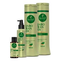 Kit Antiqueda de Cabelo Haskell Jaborandi 300ml - Shampoo/Cond./Tônico/Nectavita