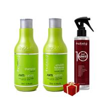Kit Antiqueda Hobety 300ml Shampoo + Emulsão + Leave-in