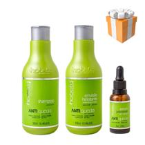 Kit Antiqueda Hobety Shampoo 300ml+Emulsão 300ml+Loção 35ml