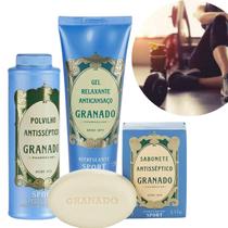 Kit Antisséptico Sport Azul Granado com Talco Sabonete e Gel