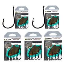 Kit Anzol Crown Chinu Black Super Resistente nº 1 ao 10 - 9 Cartelas 90 Unidades