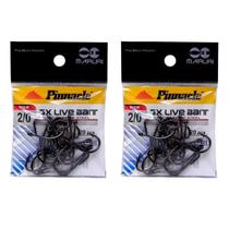 Kit Anzol de Pesca Maruri 3X Live Bait Aço Carbono N 2/0 40 Peças